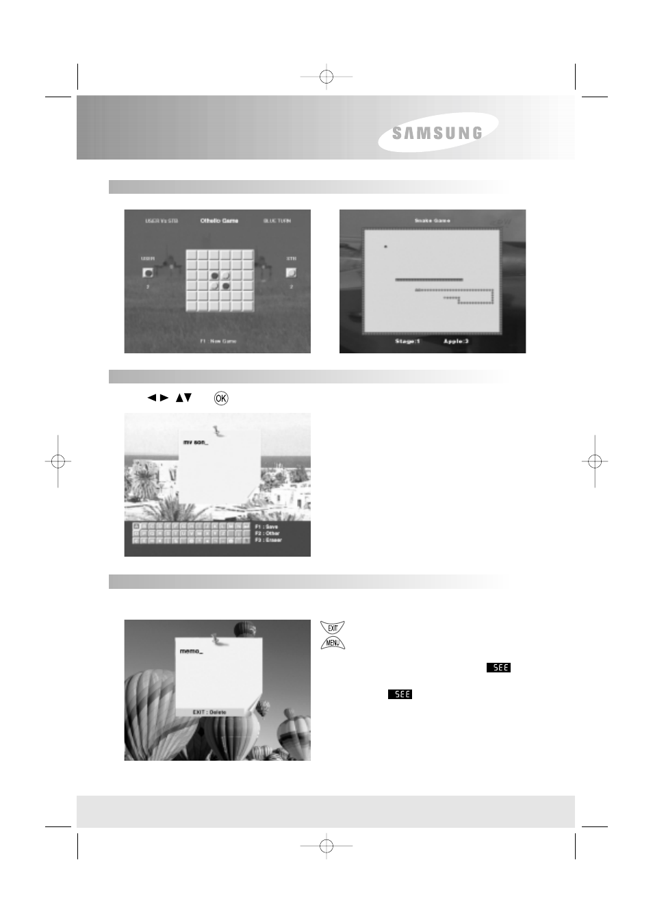 Menu operation | Samsung SFT-503 User Manual | Page 34 / 40
