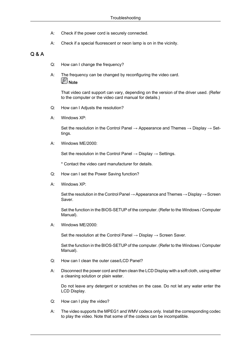 Q & a | Samsung 460DR-S User Manual | Page 101 / 117