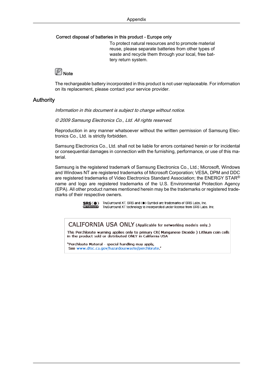 Authority | Samsung 460DR-S User Manual | Page 117 / 117