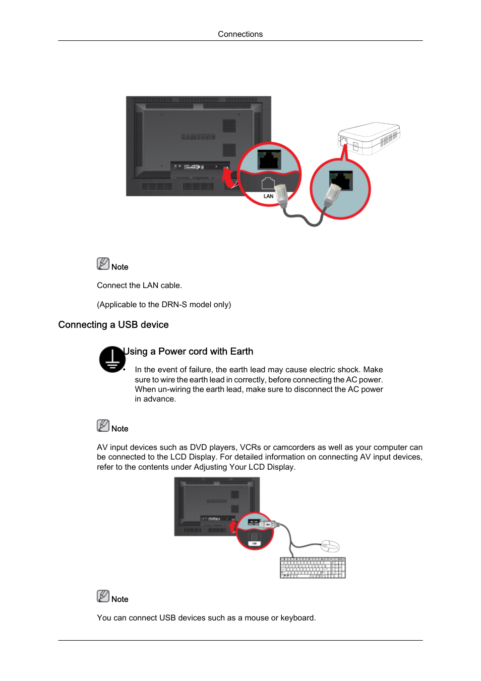 Connecting a usb device | Samsung 460DR-S User Manual | Page 33 / 117
