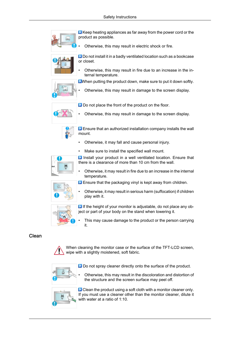 Clean | Samsung 460DR-S User Manual | Page 4 / 117