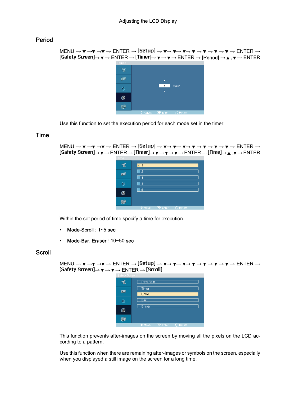 Period, Time, Scroll | Samsung 460DR-S User Manual | Page 89 / 117