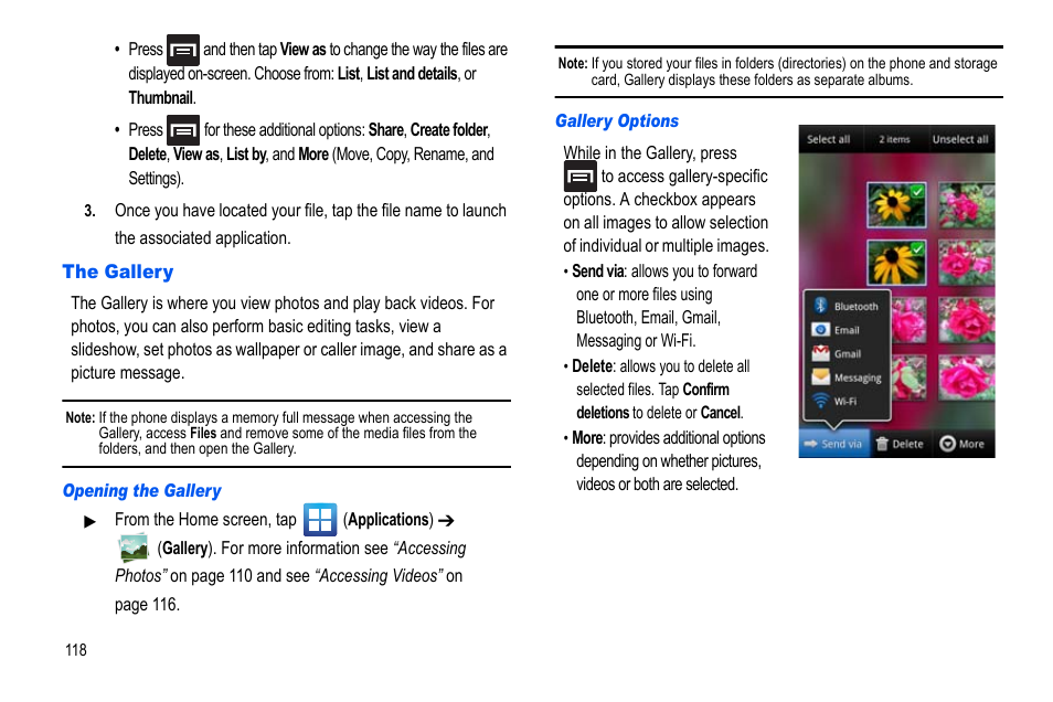The gallery | Samsung GALAXY S SGH-T989D User Manual | Page 126 / 223