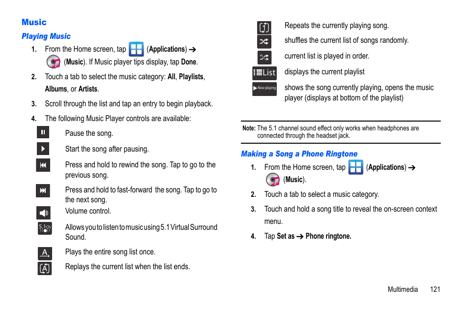 Music | Samsung GALAXY S SGH-T989D User Manual | Page 129 / 223
