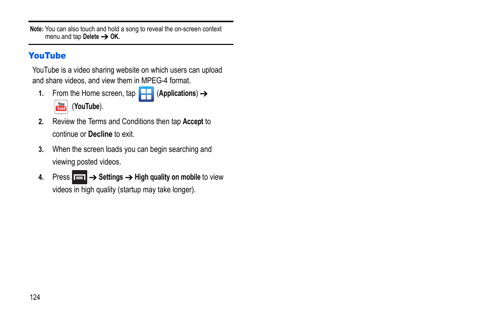 Youtube | Samsung GALAXY S SGH-T989D User Manual | Page 132 / 223