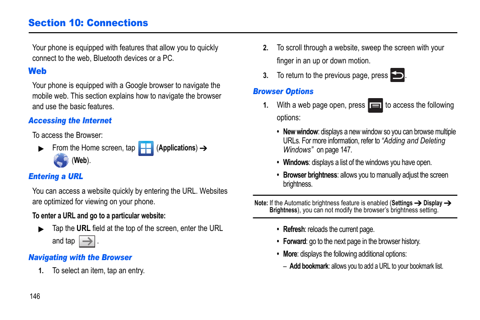 Section 10: connections | Samsung GALAXY S SGH-T989D User Manual | Page 154 / 223