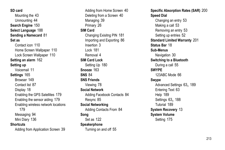 Samsung GALAXY S SGH-T989D User Manual | Page 221 / 223