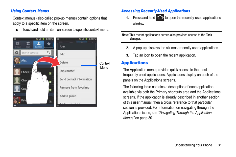 Applications | Samsung GALAXY S SGH-T989D User Manual | Page 39 / 223