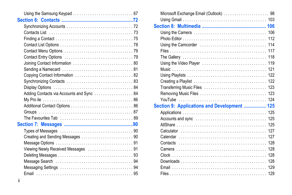 Samsung GALAXY S SGH-T989D User Manual | Page 6 / 223