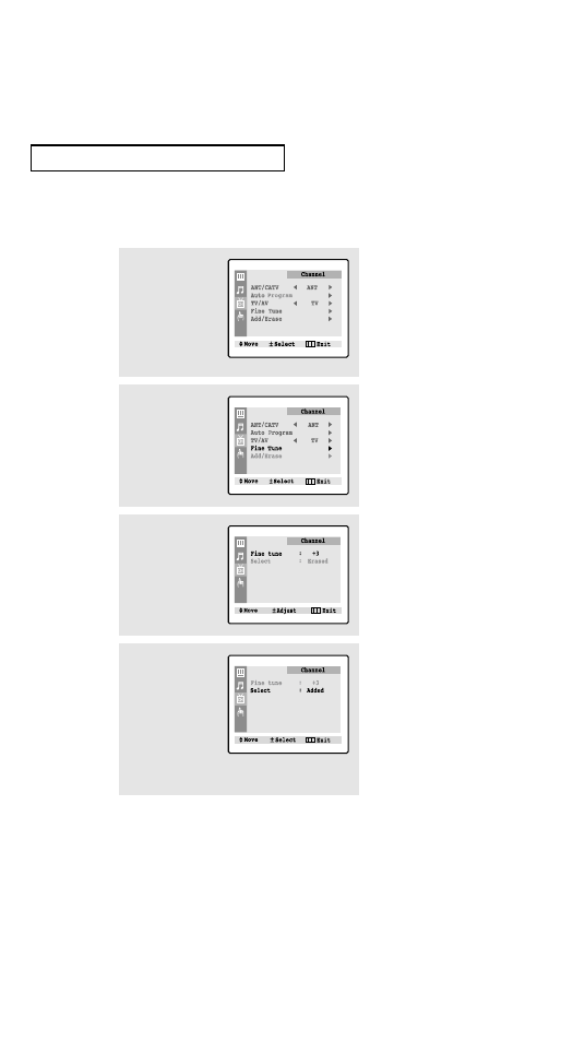 Fine tuning channels | Samsung TXN2734F User Manual | Page 43 / 59