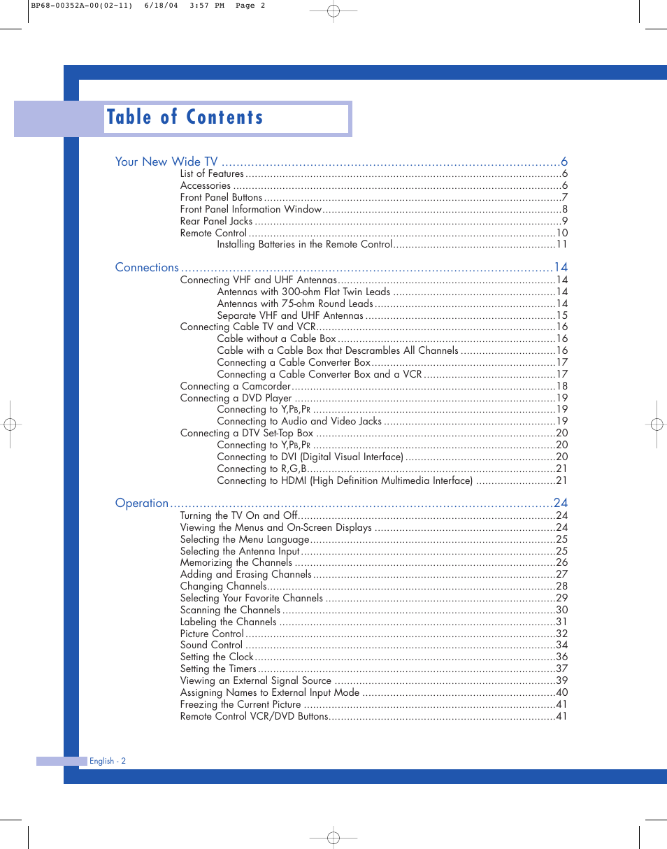 Samsung HL-P5085W User Manual | Page 2 / 91