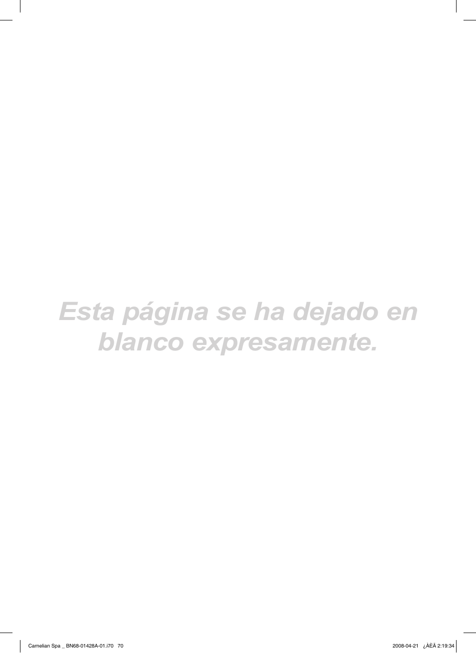 Esta página se ha dejado en blanco expresamente | Samsung 410 Series User Manual | Page 139 / 139