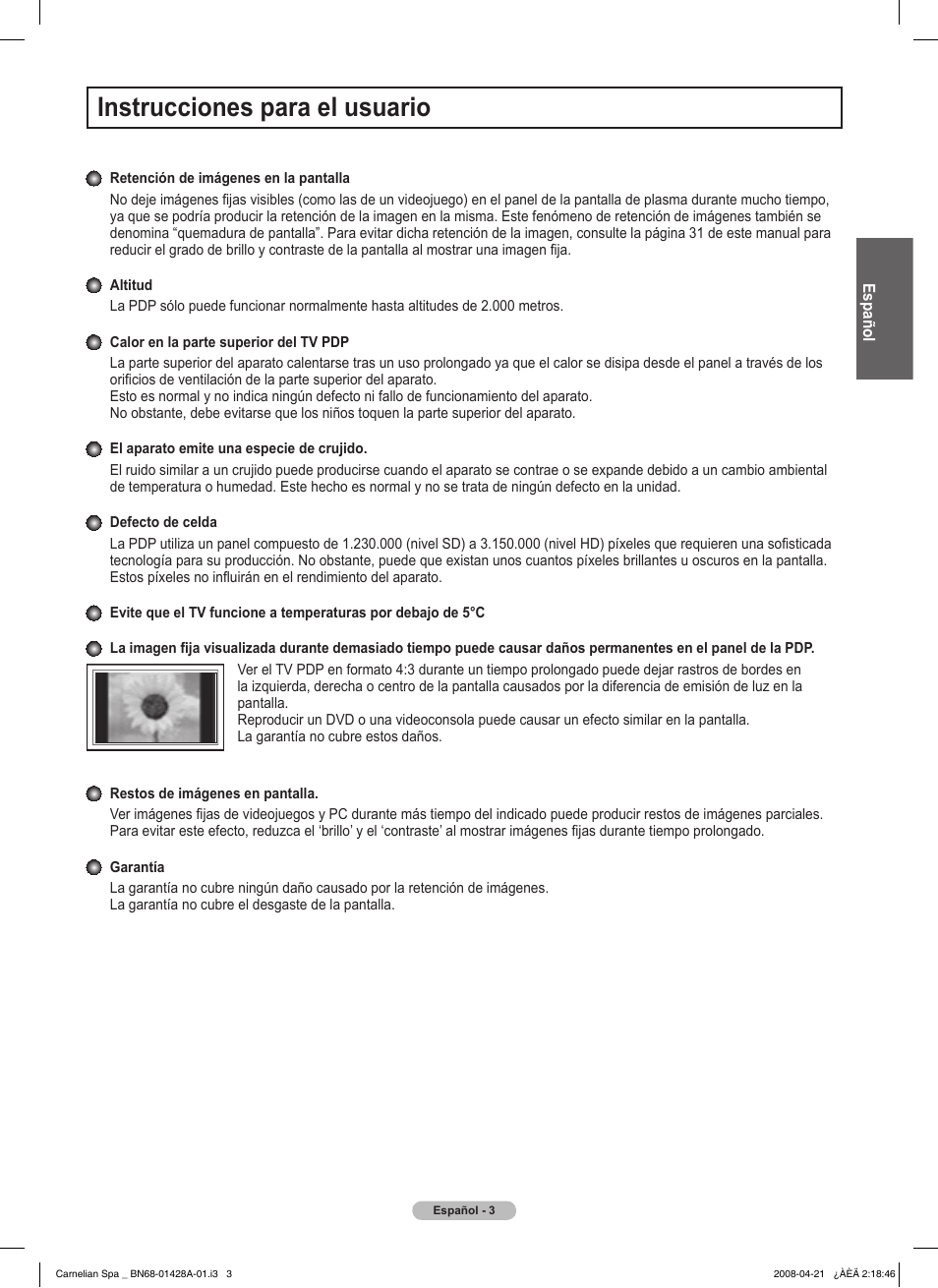 Instrucciones para el usuario | Samsung 410 Series User Manual | Page 72 / 139