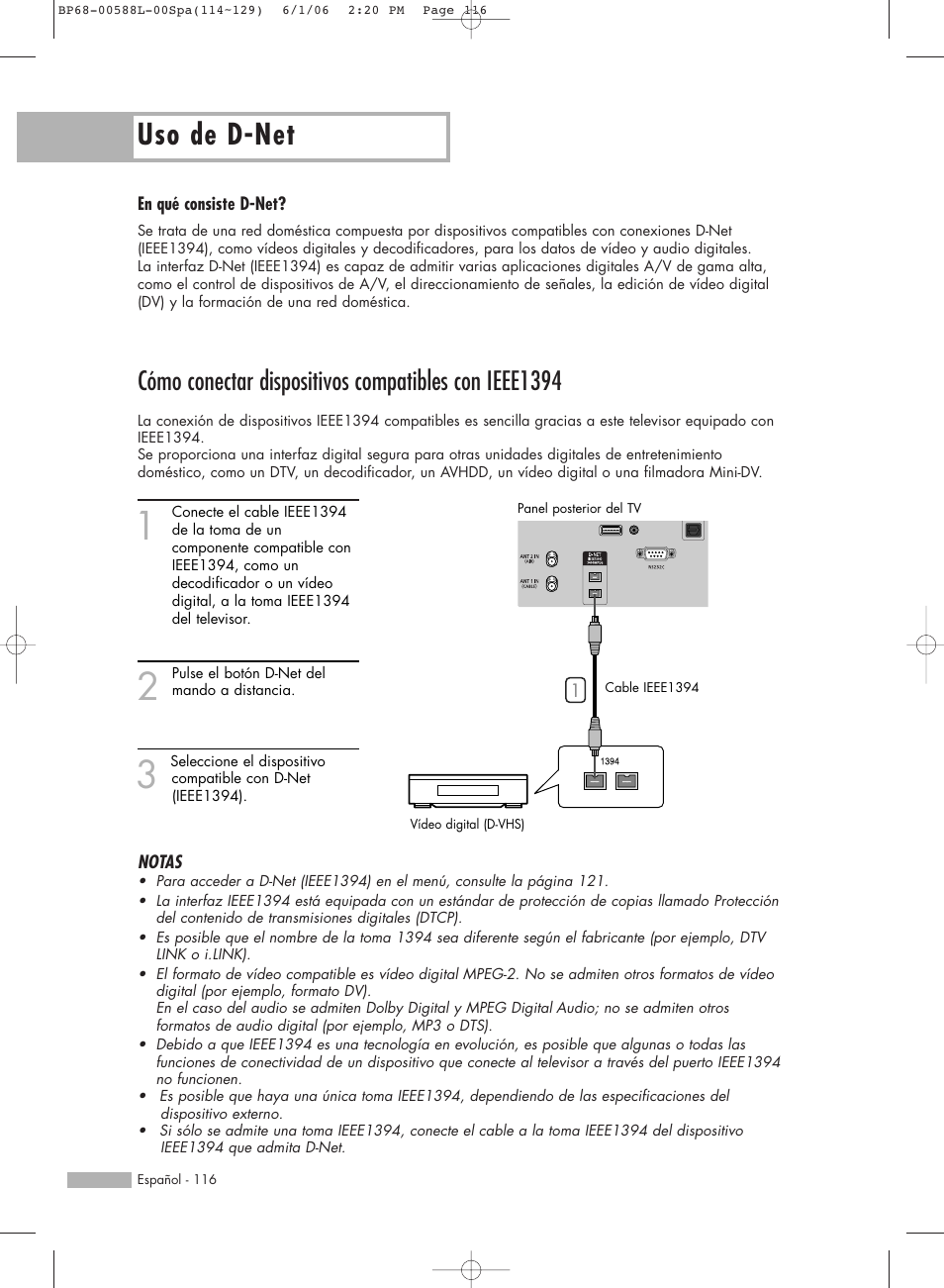 Uso de d-net | Samsung HL-S5088W User Manual | Page 116 / 164