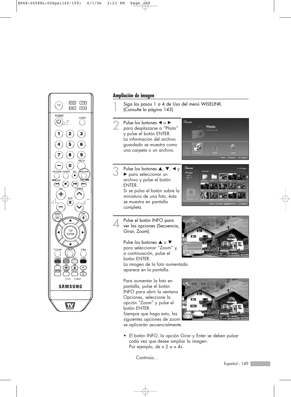 Ampliación de imagen | Samsung HL-S5088W User Manual | Page 149 / 164