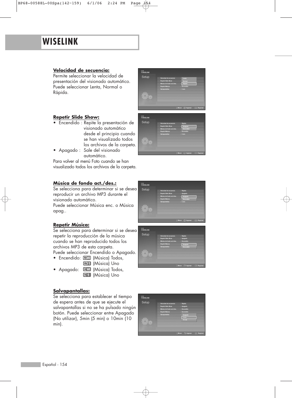 Wiselink, Español - 154 | Samsung HL-S5088W User Manual | Page 154 / 164