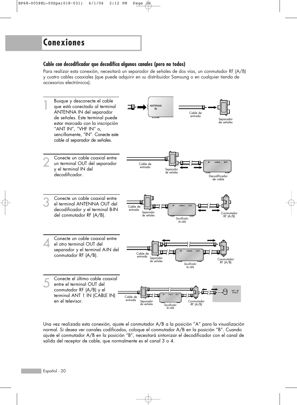 Conexiones | Samsung HL-S5088W User Manual | Page 20 / 164