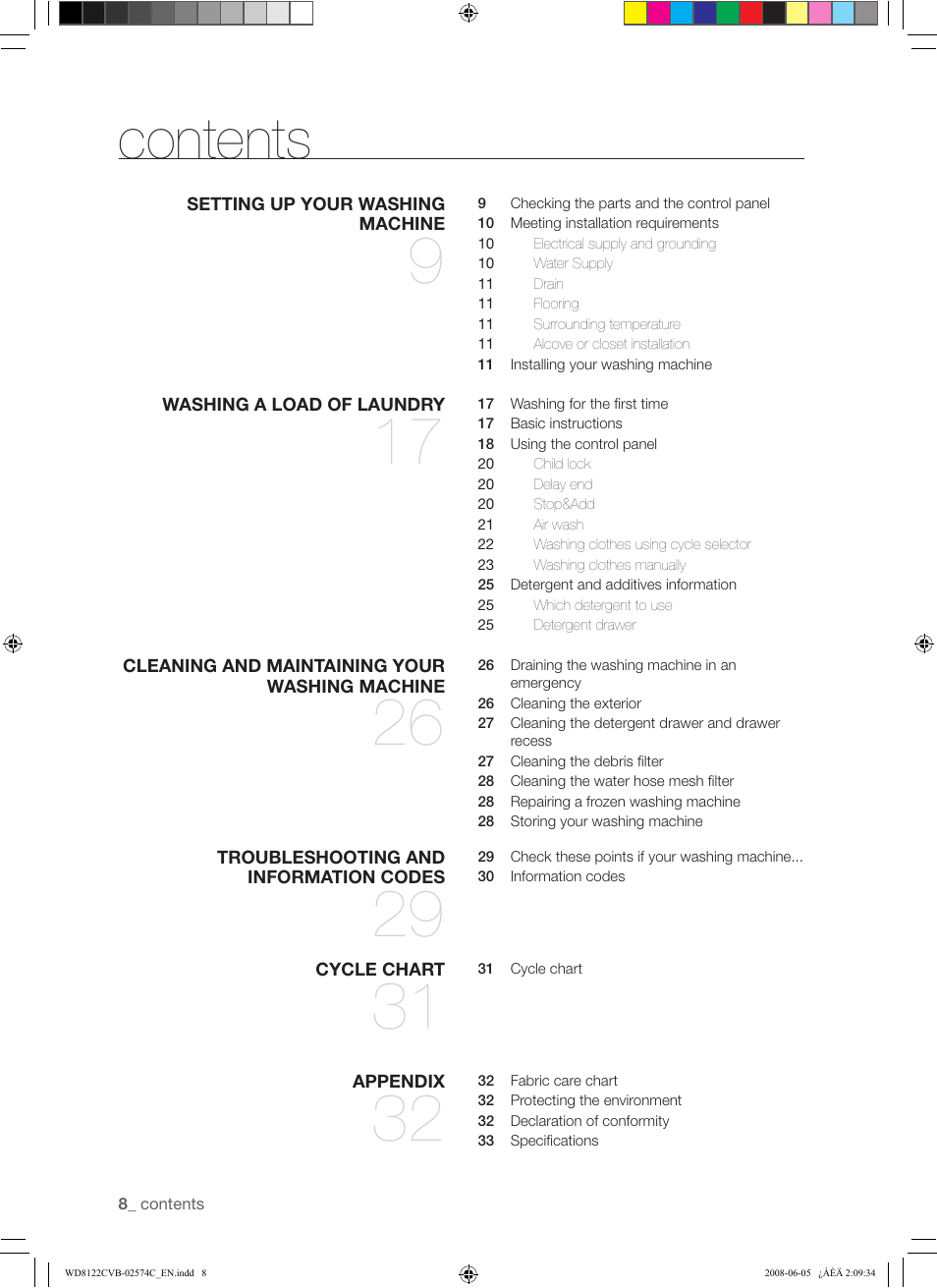 Samsung WD8122CVD User Manual | Page 8 / 144