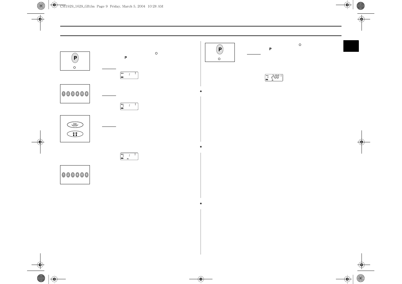 Memory pads programming | Samsung CM1629 User Manual | Page 9 / 24
