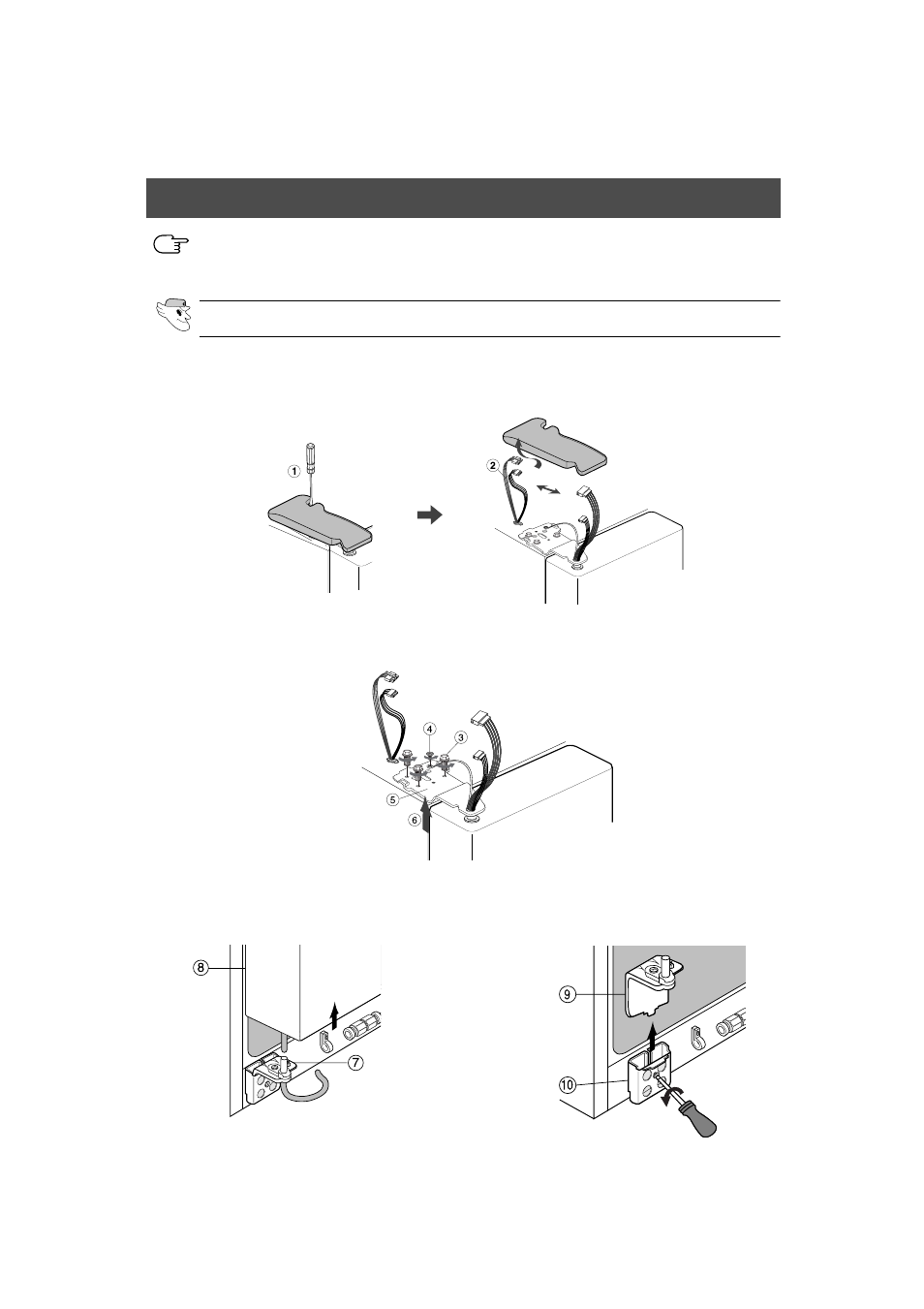 Removing the refrigerator doors, Removing the freezer door | Samsung HomePAD HP2777AT User Manual | Page 20 / 61