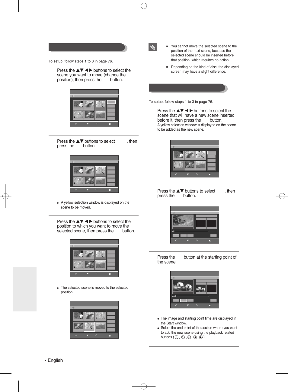 English, Editing | Samsung DVD-R130 User Manual | Page 78 / 93