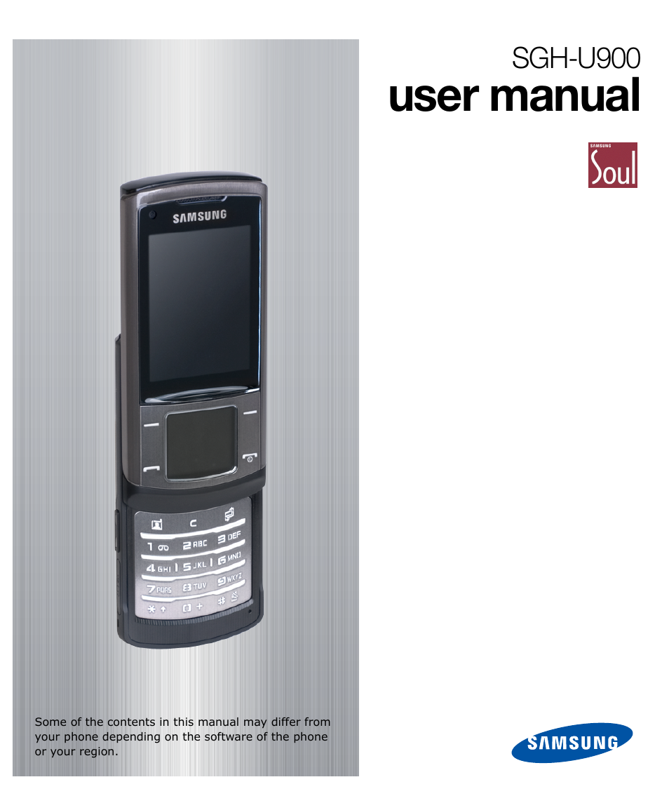 Samsung SOUL SGH-U900 User Manual | 152 pages