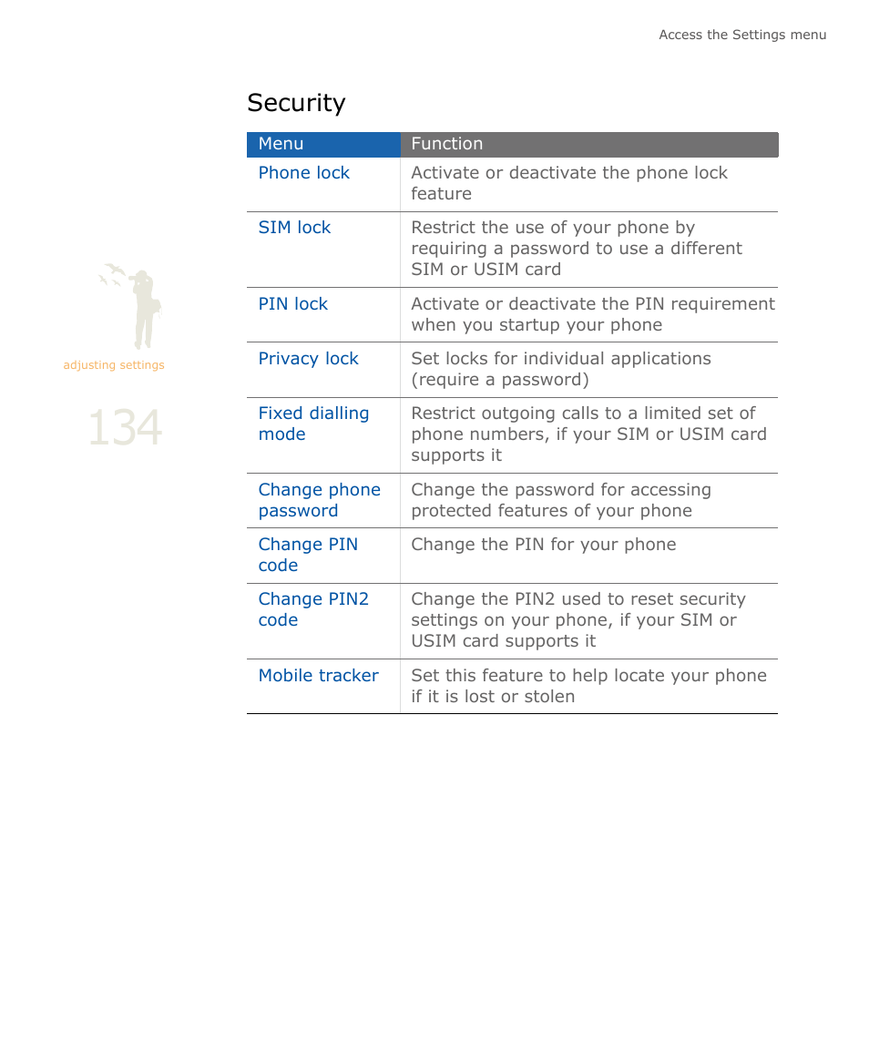 Security | Samsung SOUL SGH-U900 User Manual | Page 135 / 152