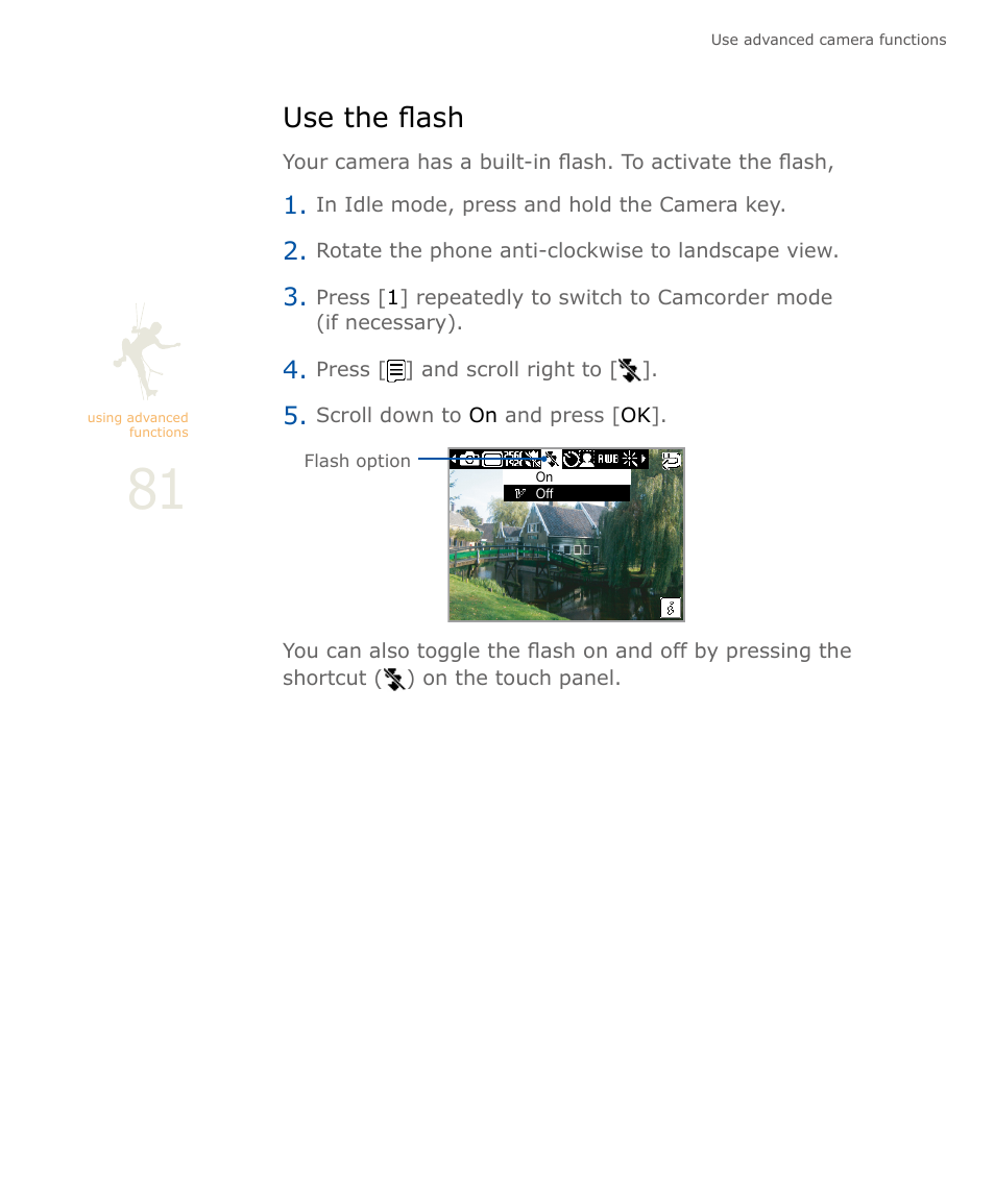 Use the flash | Samsung SOUL SGH-U900 User Manual | Page 82 / 152
