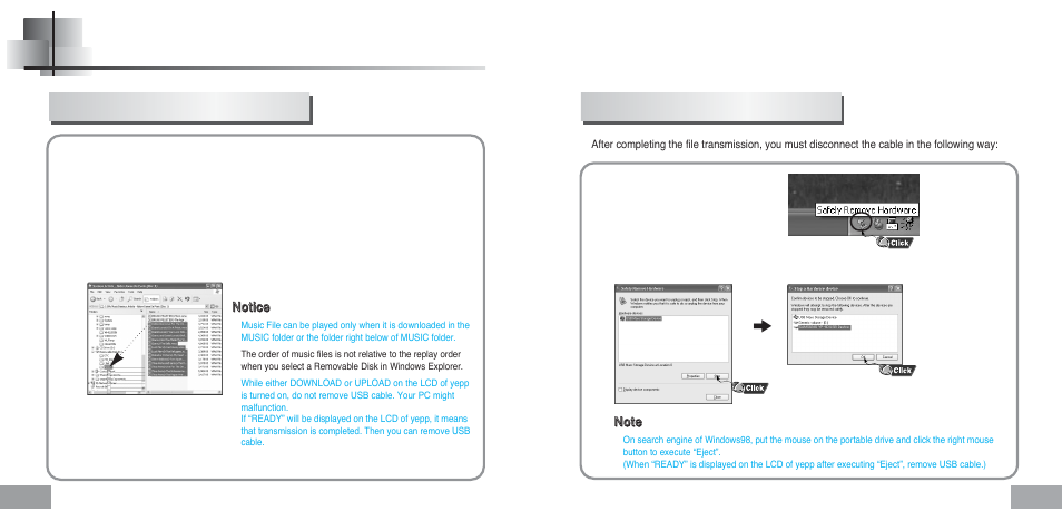 Using the removable storage | Samsung YEPP Sports YP-60H User Manual | Page 12 / 34