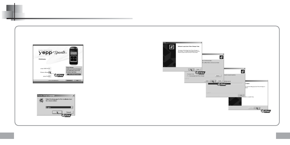 Installing fitness manager | Samsung YEPP Sports YP-60H User Manual | Page 15 / 34