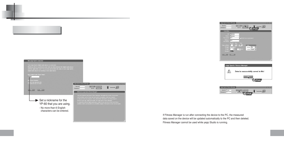 Using fitness manager | Samsung YEPP Sports YP-60H User Manual | Page 16 / 34