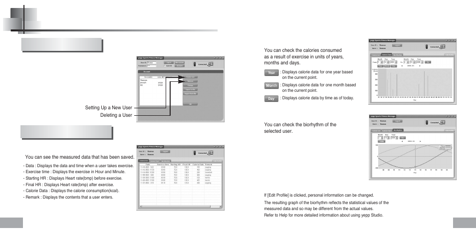 Using fitness manager, Setting up a user using fitness manager | Samsung YEPP Sports YP-60H User Manual | Page 17 / 34
