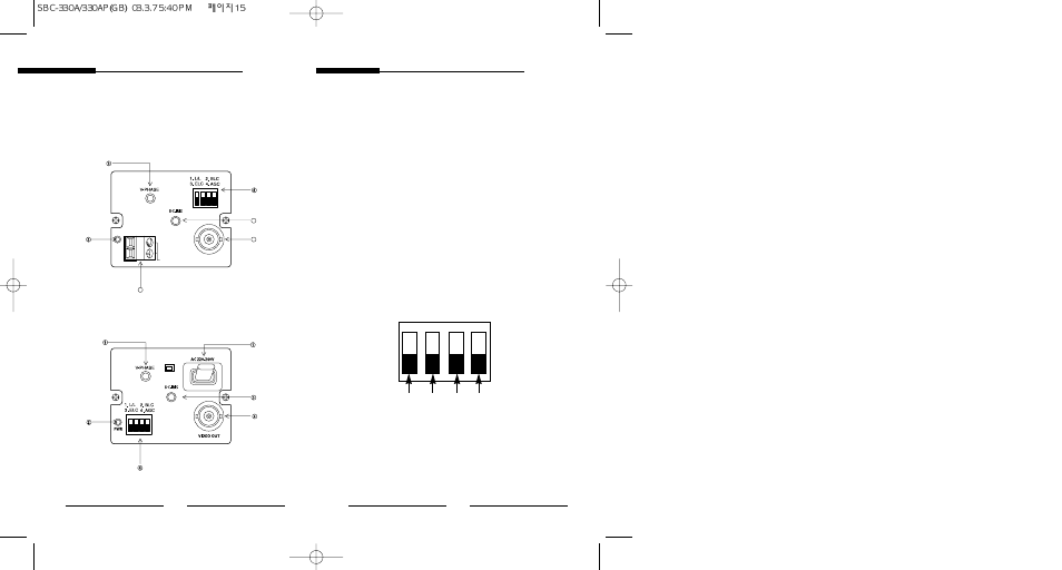 Rear panel | Samsung SBC-331AP User Manual | Page 10 / 14