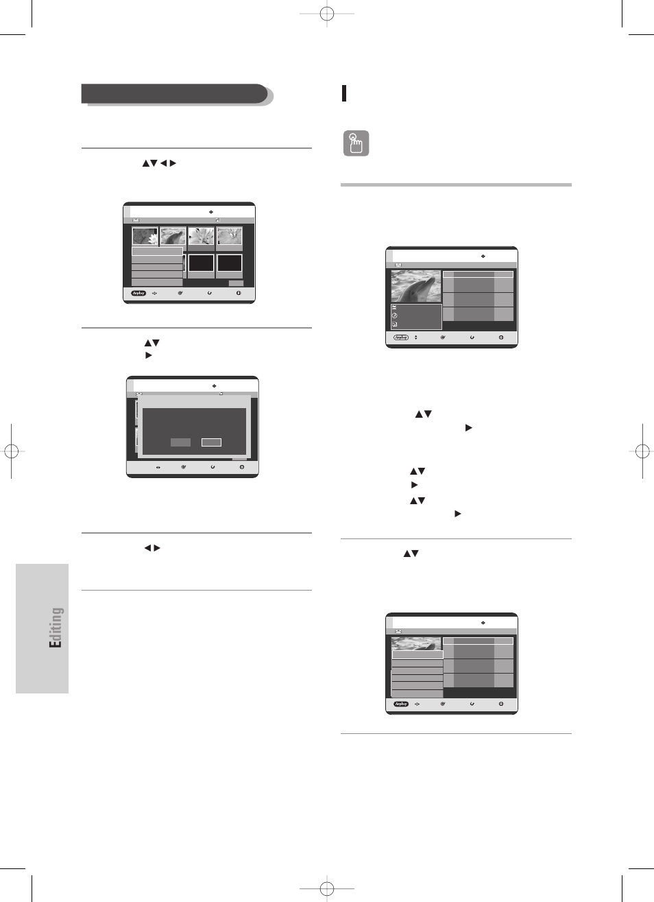 Deleting a playlist entry from the playlist, Editing, 110 - english | Using the play list button, Deleting a scene, Using the menu button | Samsung DVD-HR725 User Manual | Page 110 / 135