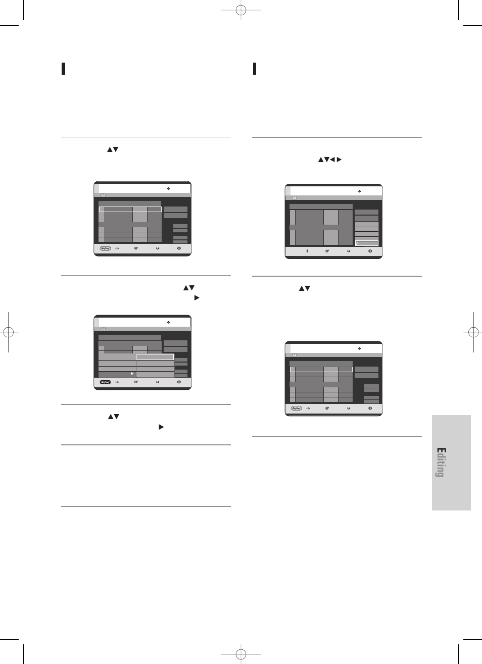Editing, English - 117, Ok or | Button | Samsung DVD-HR725 User Manual | Page 117 / 135