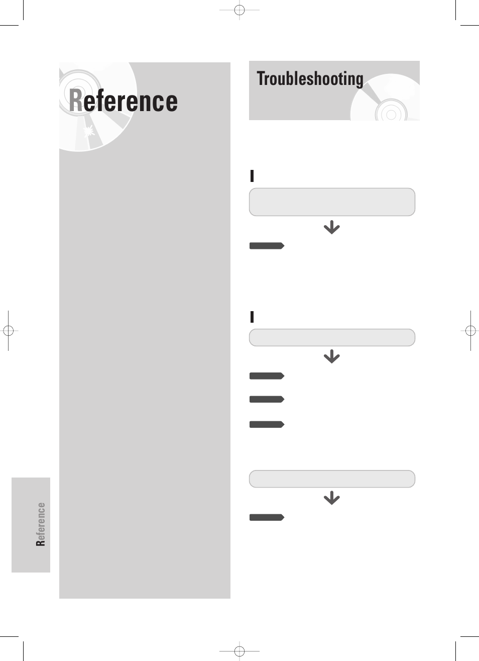 Reference, Troubleshooting | Samsung DVD-HR725 User Manual | Page 128 / 135