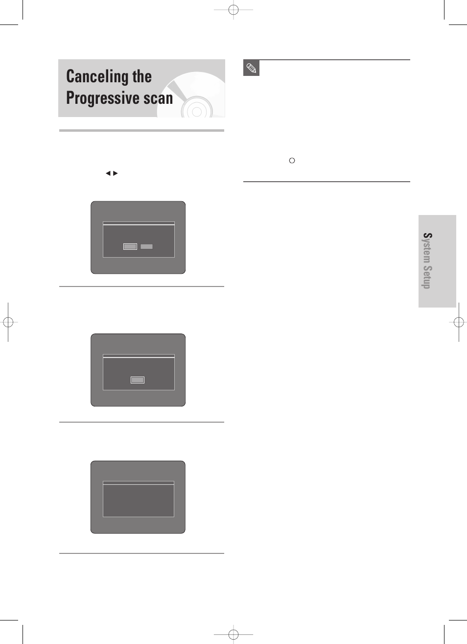 Canceling the progressive scan, System setup, English - 43 | Samsung DVD-HR725 User Manual | Page 43 / 135