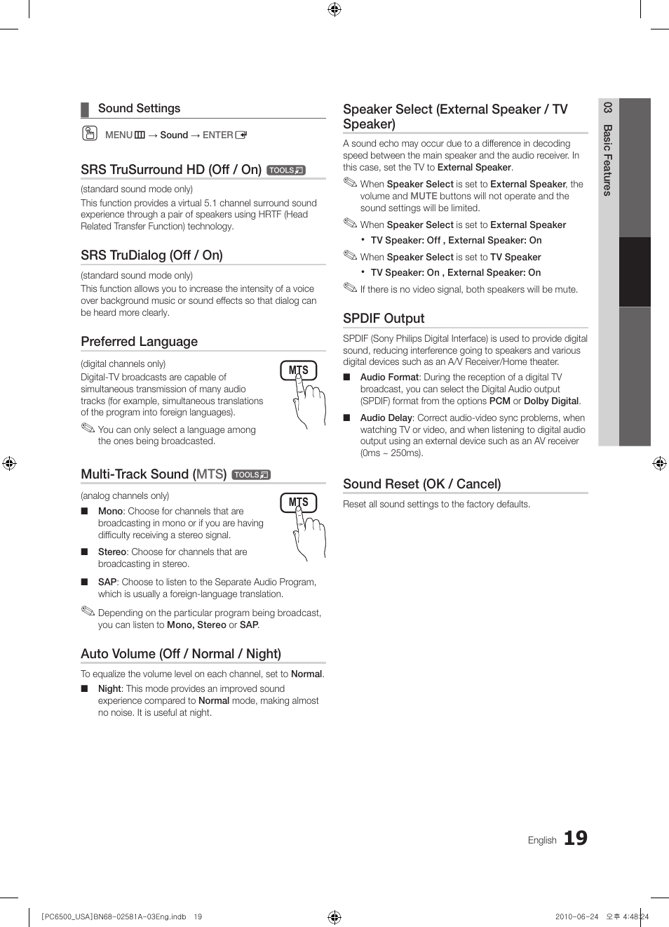 Samsung 6500 User Manual | Page 19 / 60