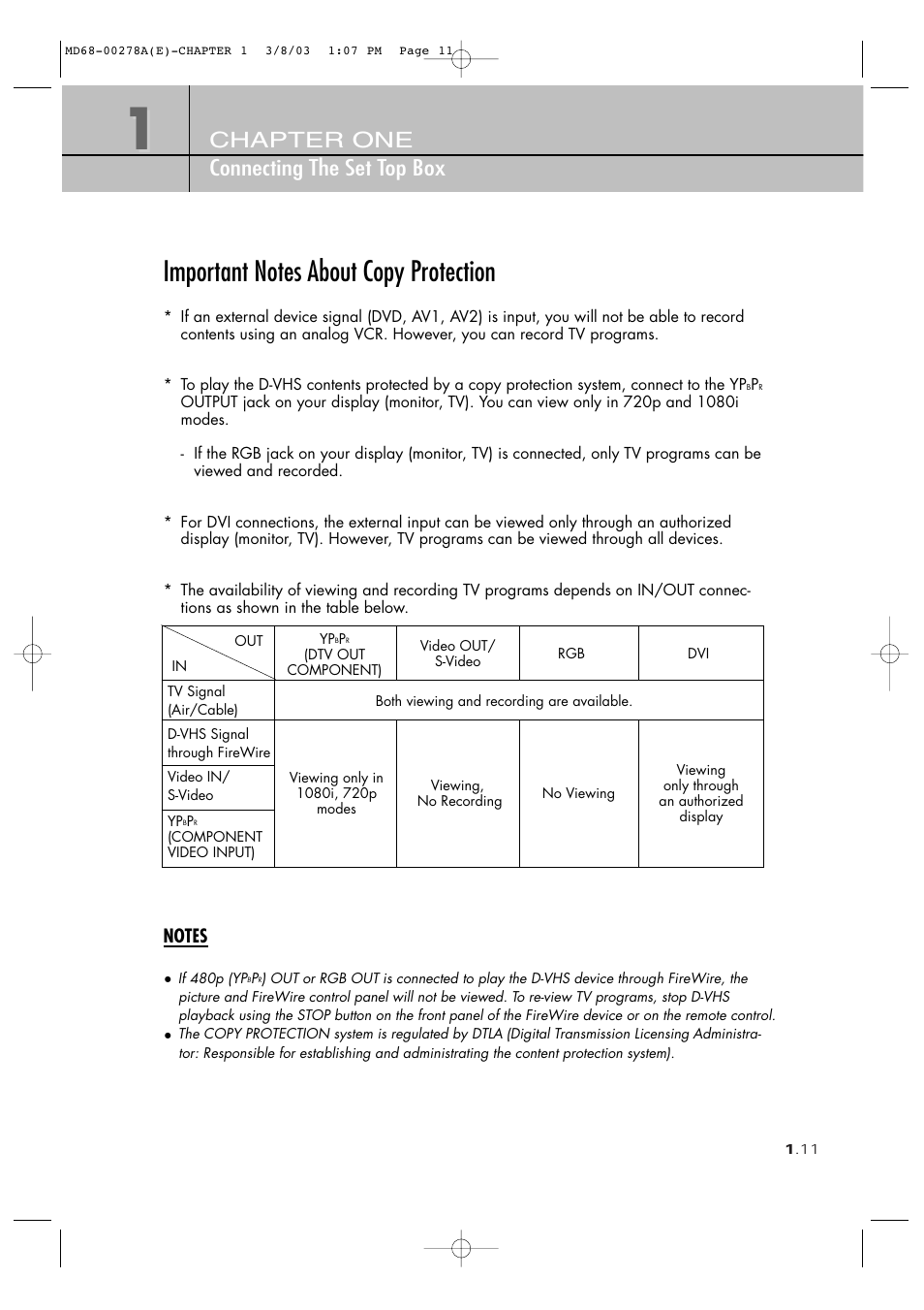 Chapter one connecting the set top box | Samsung SIR-T165 User Manual | Page 21 / 63