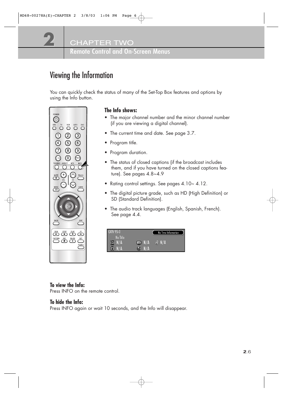 Viewing the information | Samsung SIR-T165 User Manual | Page 27 / 63