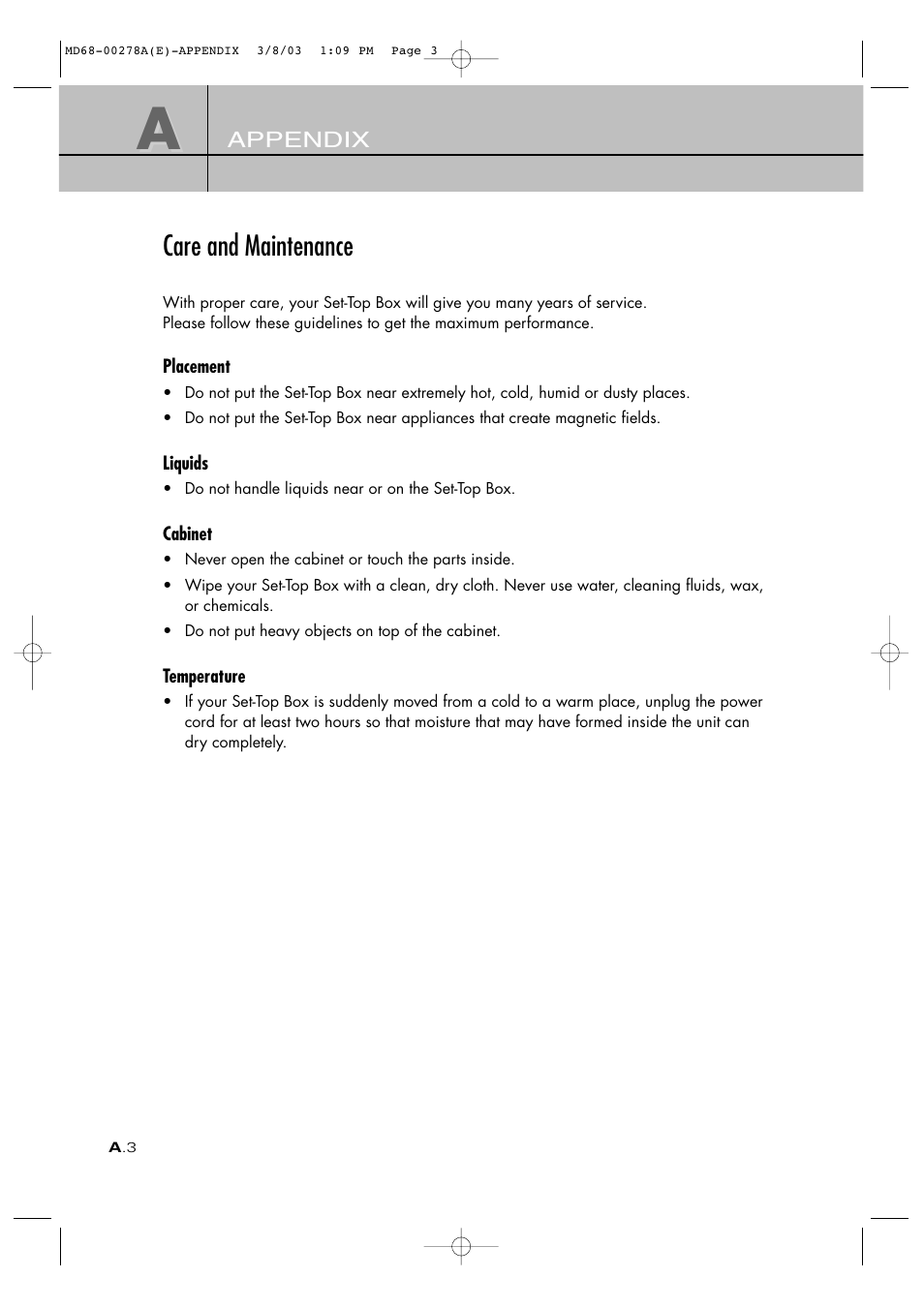 Care and maintenance | Samsung SIR-T165 User Manual | Page 60 / 63