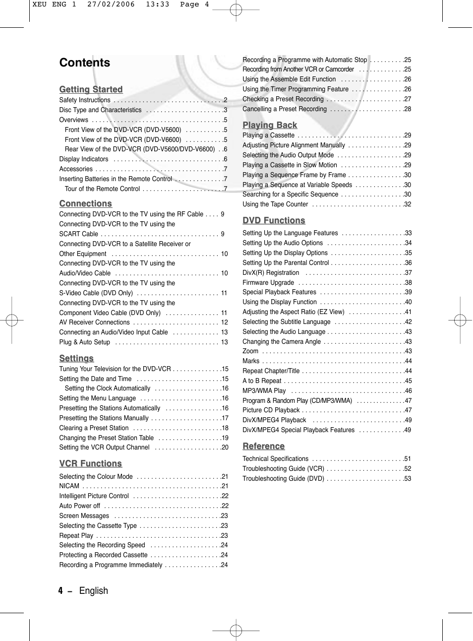 Samsung DVD-V5600 User Manual | Page 4 / 56