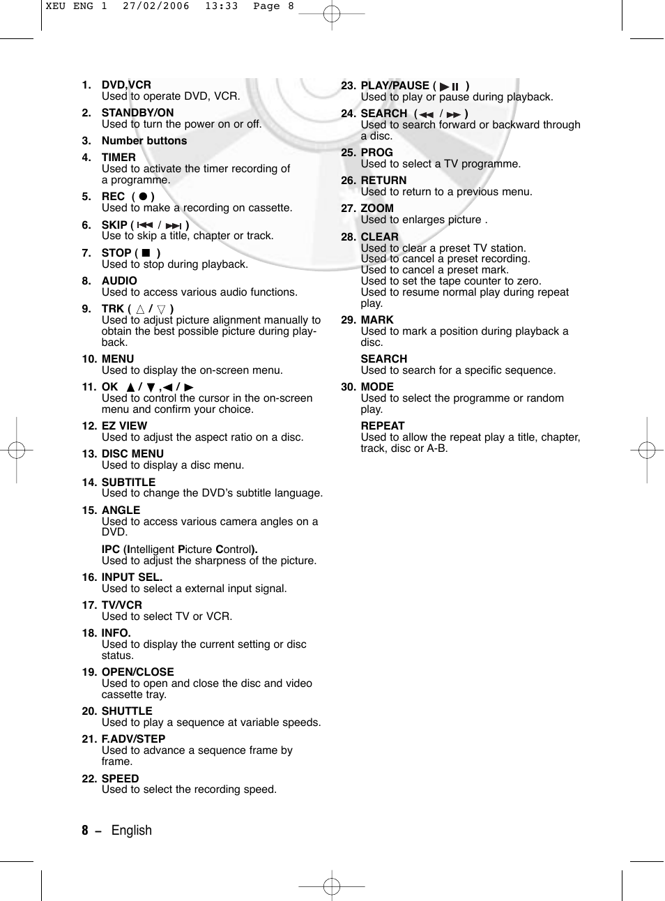 English | Samsung DVD-V5600 User Manual | Page 8 / 56