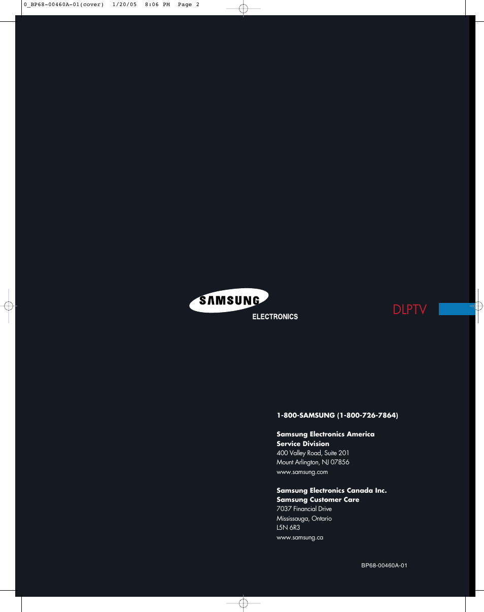 Dlptv | Samsung HL-R4677W User Manual | Page 104 / 104