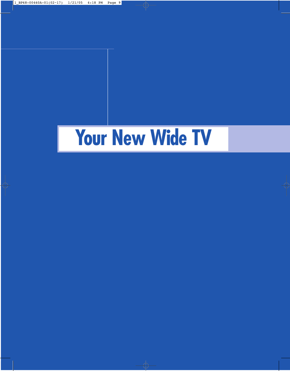 Your new wide tv | Samsung HL-R4677W User Manual | Page 9 / 104