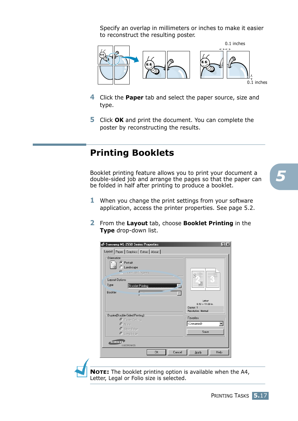 Printing booklets | Samsung ML 2550 User Manual | Page 104 / 231