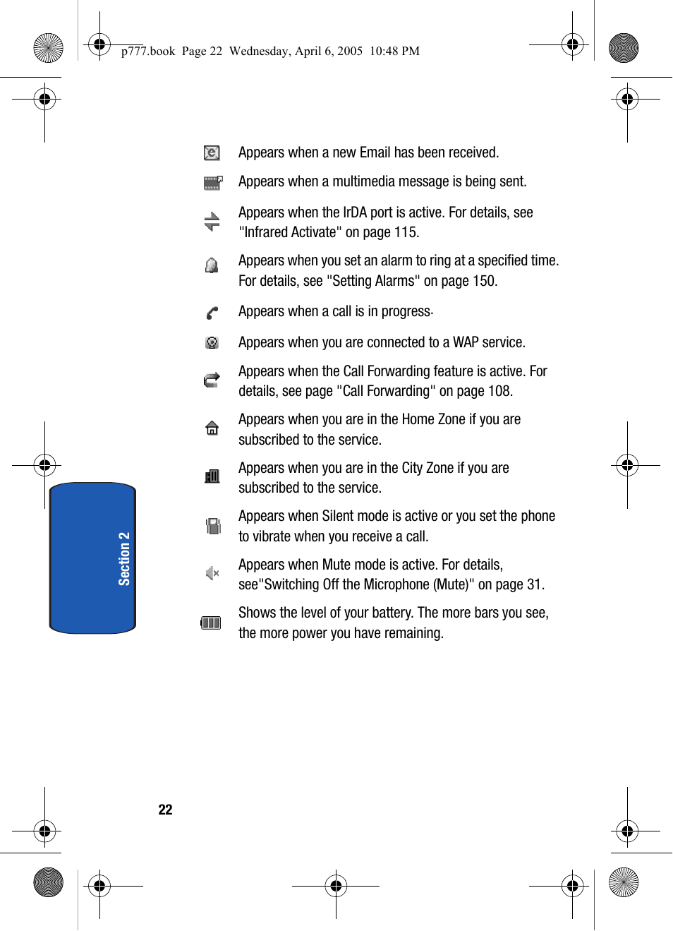 Samsung P O R T A B L E T R I - M O D E T E L E P H O N E SGH-P777 User Manual | Page 26 / 205