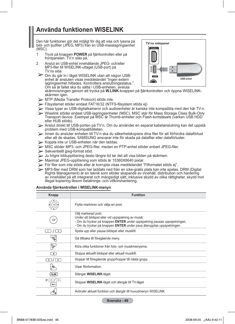 Använda funktionen wiselink | Samsung BN68-01783B-00 User Manual | Page 126 / 389