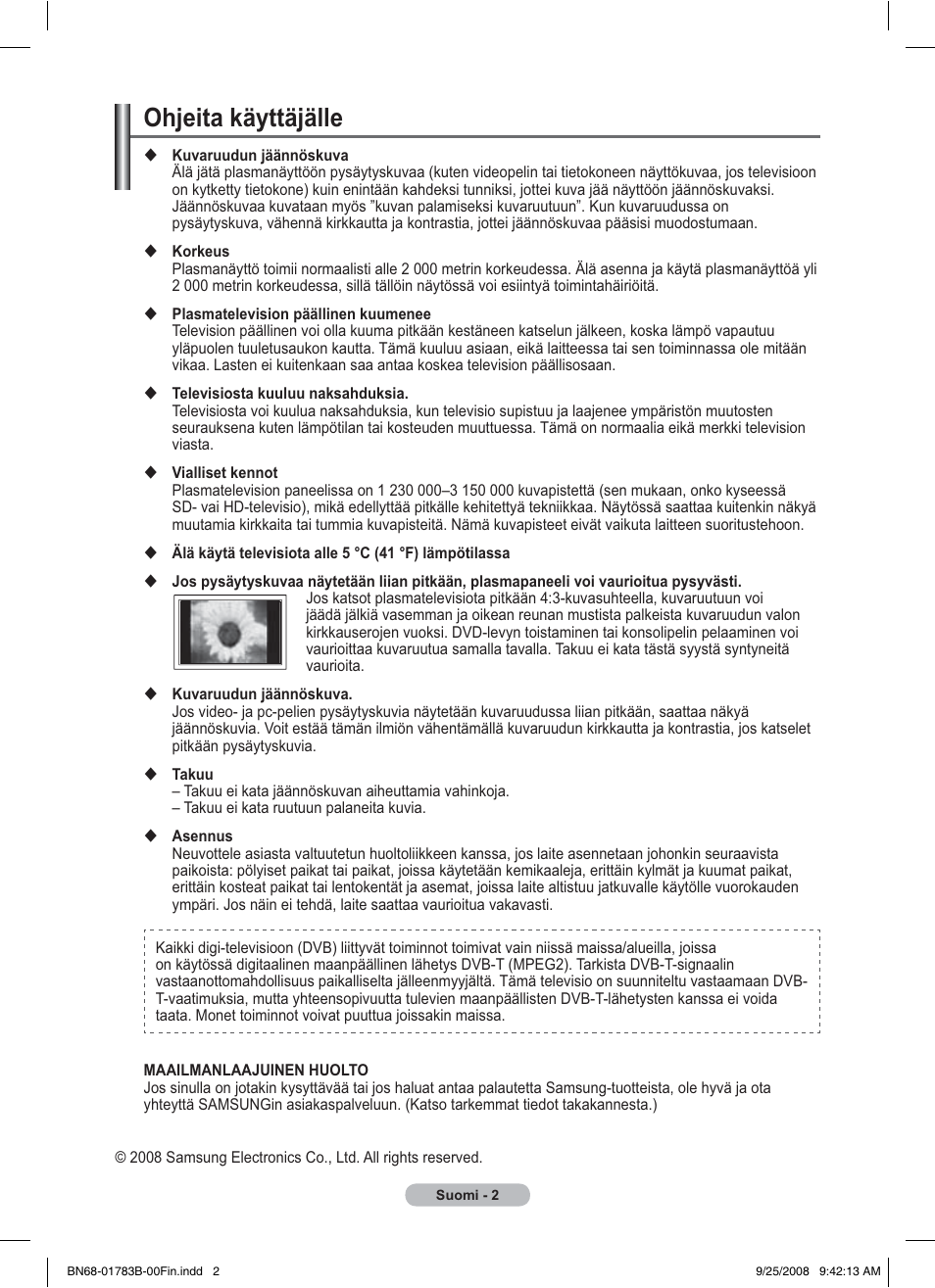 Ohjeita käyttäjälle | Samsung BN68-01783B-00 User Manual | Page 313 / 389