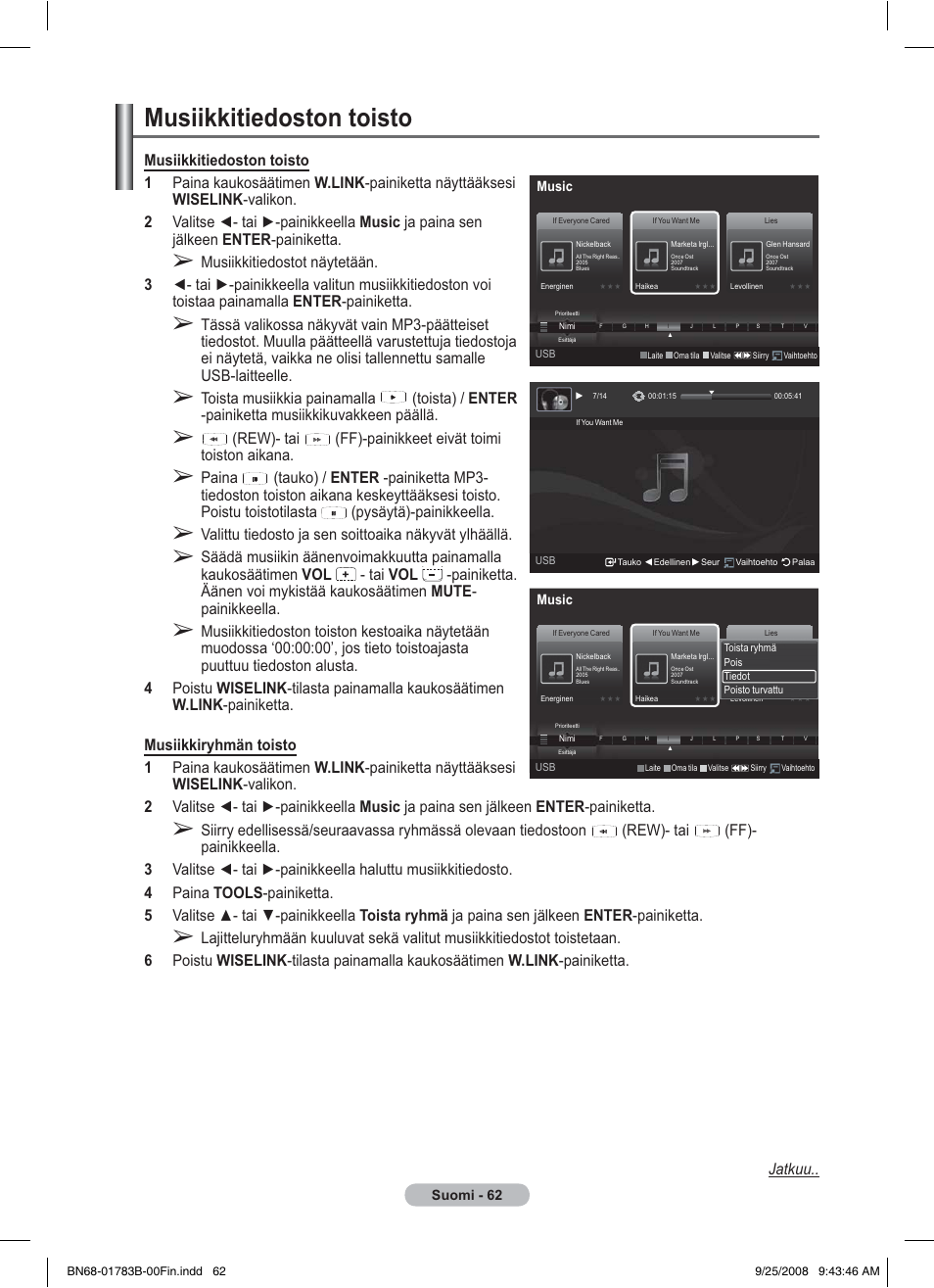 Musiikkitiedoston toisto | Samsung BN68-01783B-00 User Manual | Page 373 / 389